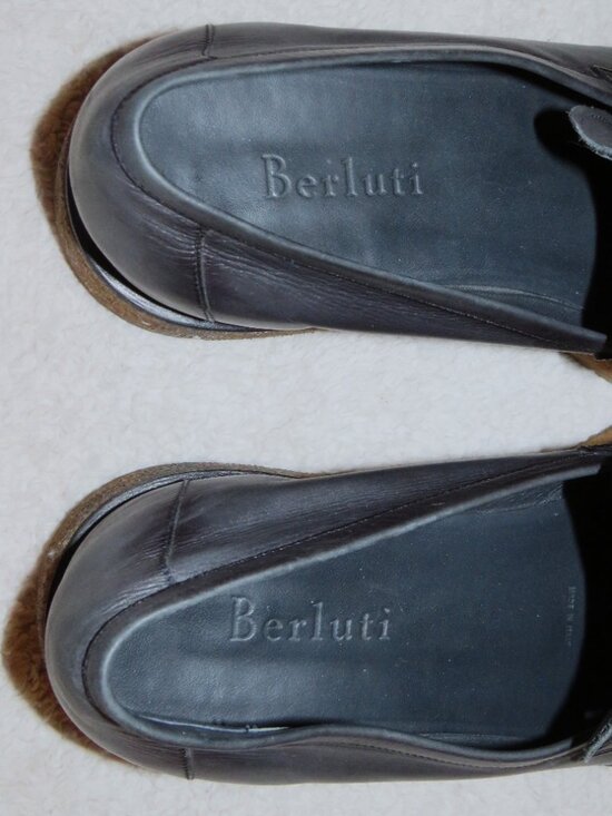 Berluti Andy Blue Leather Rubber Sole Loafers US 11 main image 9